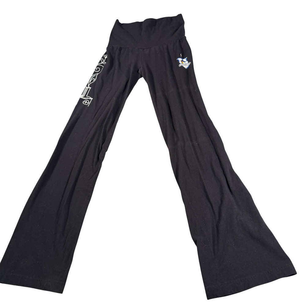 Boxercraft Steamworks Brewing Co Flare Yoga Pants Womens Small Black Graphic Leg